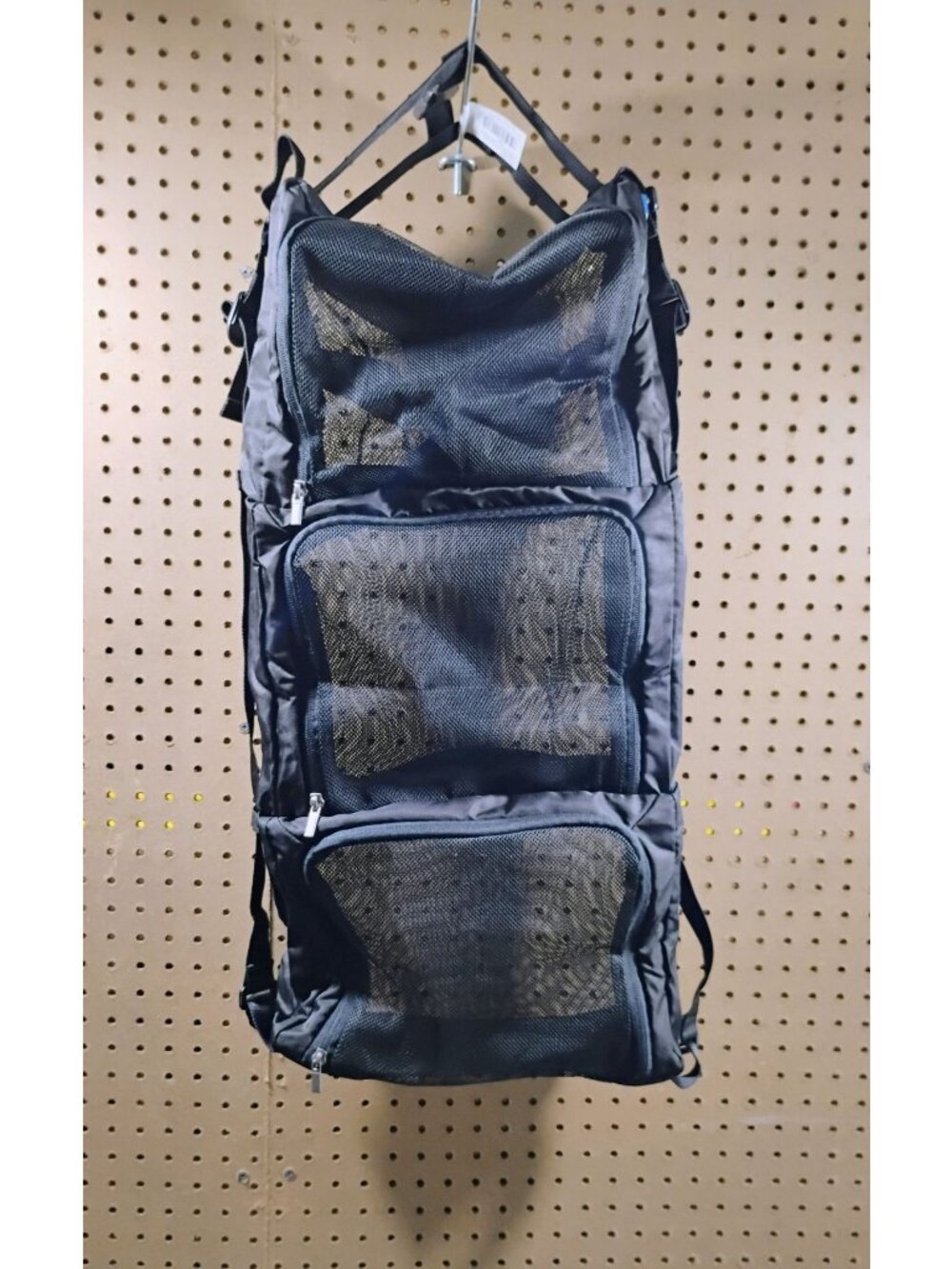 Black Hanging Storage Organizer With Mesh Compartments
